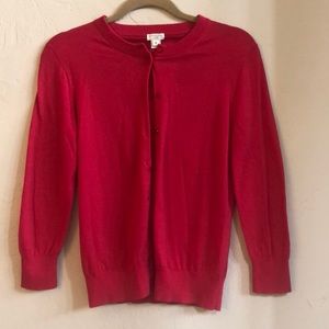 J. Crew Red Button-Up Cardigan